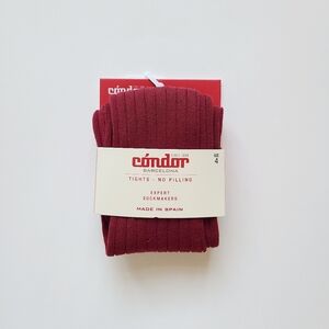 Condor Burgundy Ribbed Tights